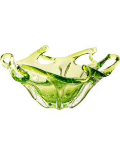 Grande Coupe décorative design Organique 36 cm Verre Vert Serena 