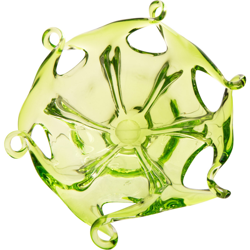 Grande Coupe décorative design Organique 36 cm Verre Vert Serena 