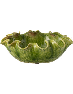 Grande Coupe déco irrégulier rustique chic 33 cm Argile Vert Ronny 