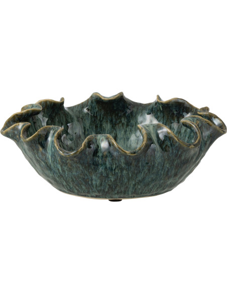 Grande Coupe déco irrégulier rustique chic 33 cm Argile Bleu Ronny 