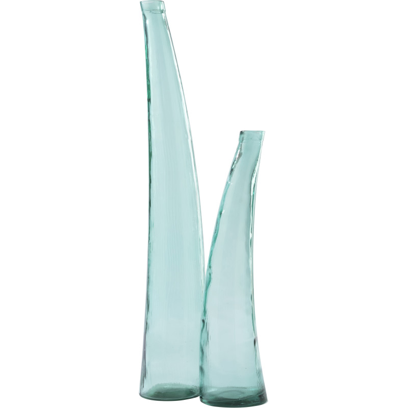 Grand Vase XXL design chic Soliflore H 120 cm Verre Bleu azur Alizéda 