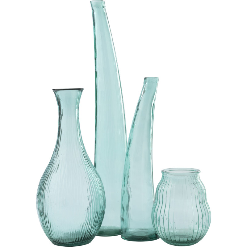 Grand Vase XXL design chic Soliflore H 120 cm Verre Bleu azur Alizéda 