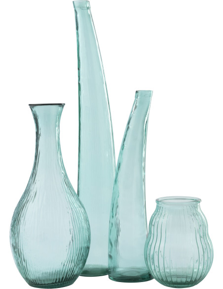 Grand Vase XXL design chic Soliflore H 120 cm Verre Bleu azur Alizéda 