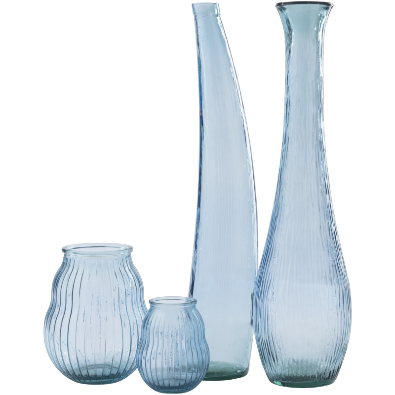 Grand Vase XXL design chic Soliflore H 100 cm Verre Bleu clair Alizéda 