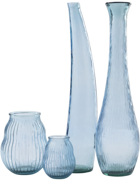 Grand Vase XXL design chic Soliflore H 100 cm Verre Bleu clair Alizéda 