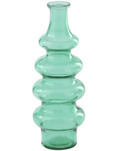 Grand Vase style provençal Organique H 40 cm Verre Vert émeraude Bellora 