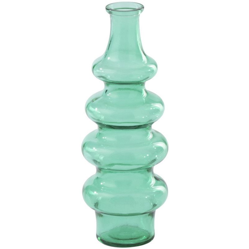 Grand Vase style provençal Organique H 40 cm Verre Vert émeraude Bellora 