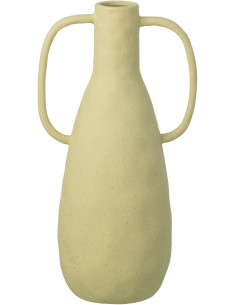 Grand Vase design wabi-sabi 2 anses Amphore H 41 cm Grès Vert menthe Nomado 