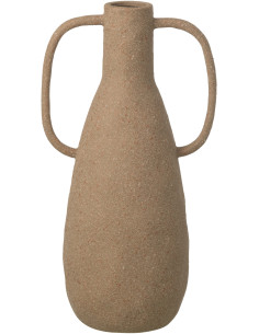 Grand Vase design wabi-sabi 2 anses Amphore H 41 cm Grès Taupe Nomado 