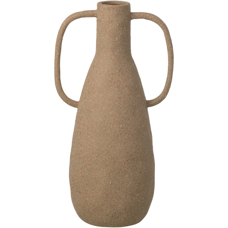 Grand Vase design wabi-sabi 2 anses Amphore H 41 cm Grès Taupe Nomado 