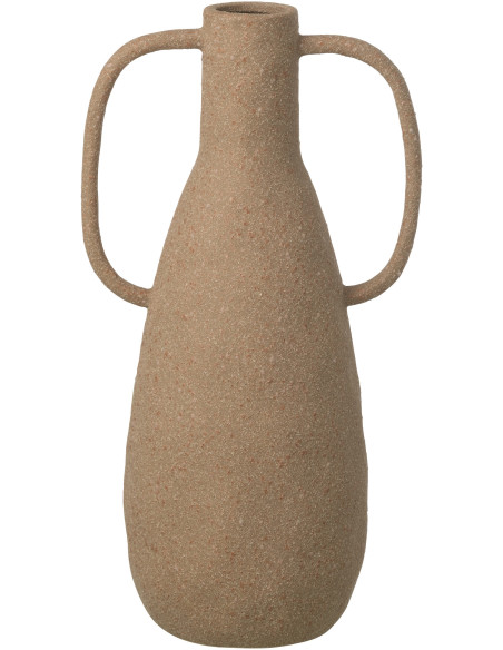 Grand Vase design wabi-sabi 2 anses Amphore H 41 cm Grès Taupe Nomado 