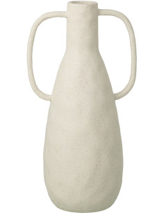 Grand Vase design wabi-sabi 2 anses Amphore H 41 cm Grès Blanc cassé Nomado 