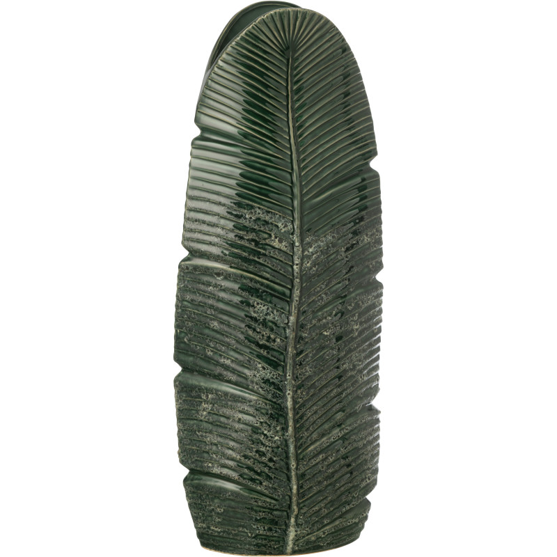 Grand Vase design original Feuille H 60 cm Grès Vert foncé Palmoréna 