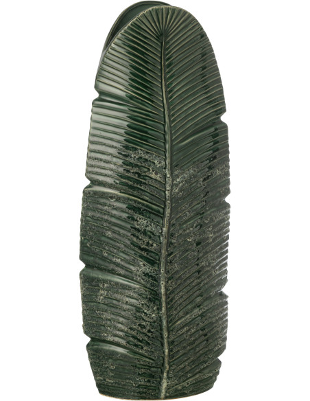 Grand Vase design original Feuille H 60 cm Grès Vert foncé Palmoréna 