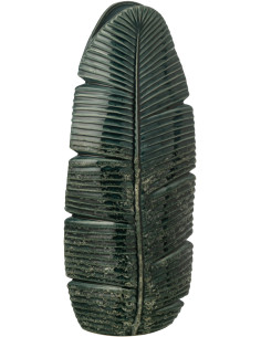 Grand Vase design original Feuille H 46 cm Grès Vert foncé Palmoréna 