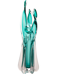 Grand Vase design Organique H 55 cm Verre Turquoise Serena 