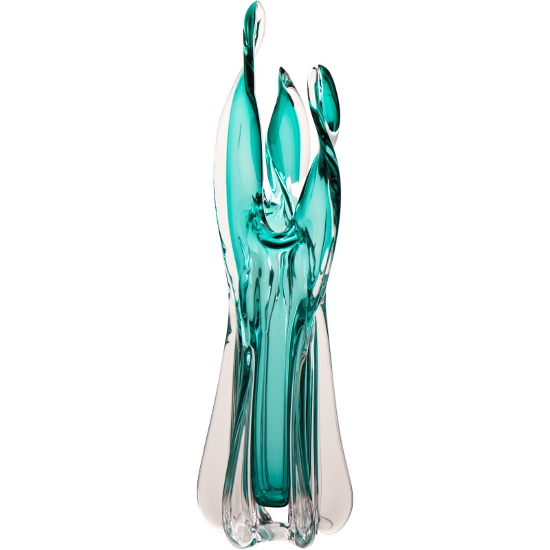 Grand Vase design Organique H 55 cm Verre Turquoise Serena 