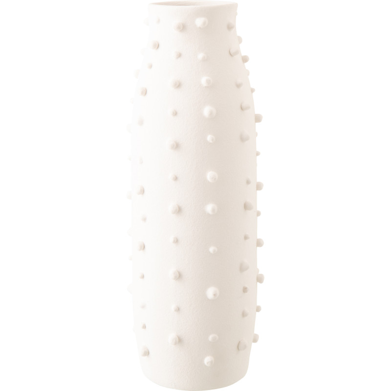 Grand Vase design minimaliste relief H 57 cm Grès Blanc Entao 