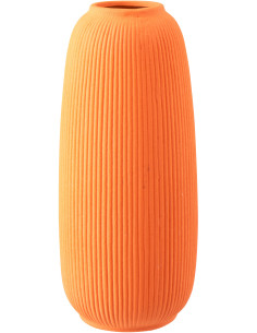 Grand Vase design minimaliste H 45 cm Grès Orange Nervuras 