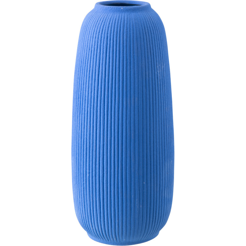 Grand Vase design minimaliste H 45 cm Grès Bleu Nervuras 