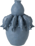 Vase Octalya H31 cm céramique bleue motif poissons