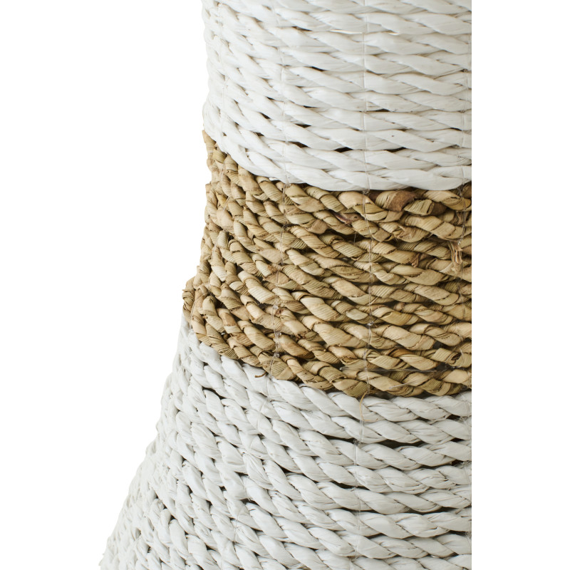 Grand Vase bohème chic XXL Amphore H 60 cm Raphia Blanc Naturel Tressé Naturaé 