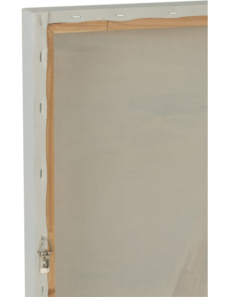 Grand Triptyque mural peint Voiliers 120x120 Bleu Beige Vog 