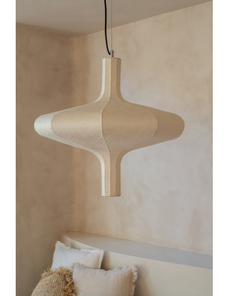 Grand Suspension design Japandi chic 60 cm Papier Naturel Orbika 