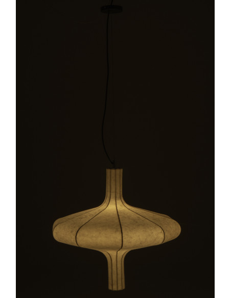 Grand Suspension design Japandi chic 60 cm Papier Naturel Orbika 