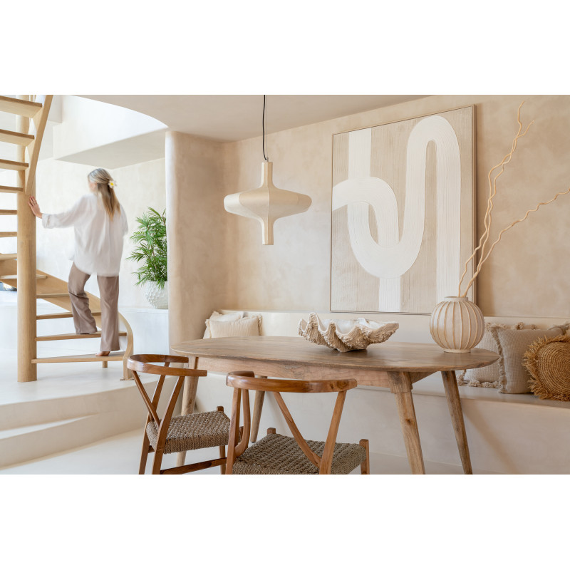 Grand Suspension design Japandi chic 60 cm Papier Naturel Orbika 