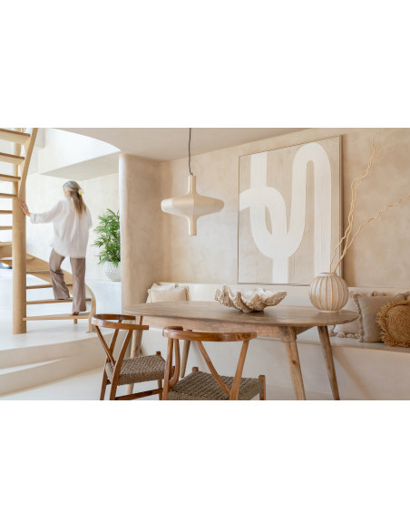 Grand Suspension design Japandi chic 60 cm Papier Naturel Orbika 