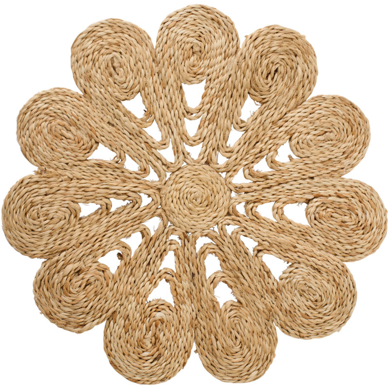 Grand Set de Table bohème chic Fleur 36 cm Jute Naturel Tressé Florova 