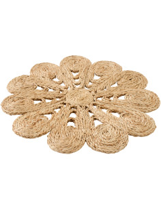 Grand Set de Table bohème chic Fleur 36 cm Jute Naturel Tressé Florova J-Line - 2