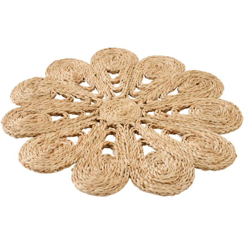 Grand Set de Table bohème chic Fleur 36 cm Jute Naturel Tressé Florova 