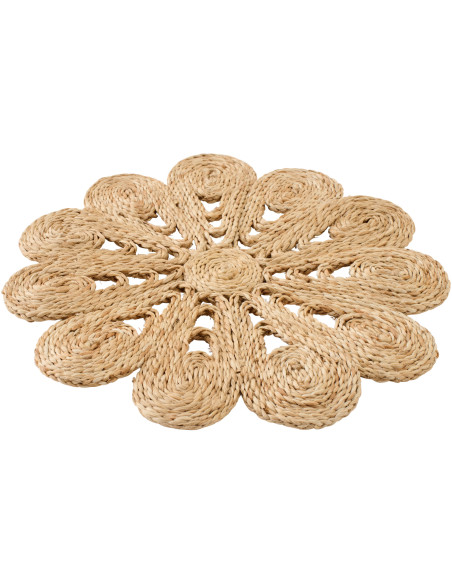 Grand Set de Table bohème chic Fleur 36 cm Jute Naturel Tressé Florova 