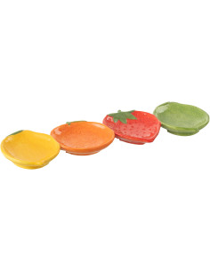 Grand Plateau 4 Bols design Fruits 37 cm Dolomite Jaune Orange Rouge Vert Fruixio 