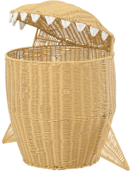 Grand Panier de rangement original Requin H 66 cm Rotin synthétique Naturel Tressé Squally 