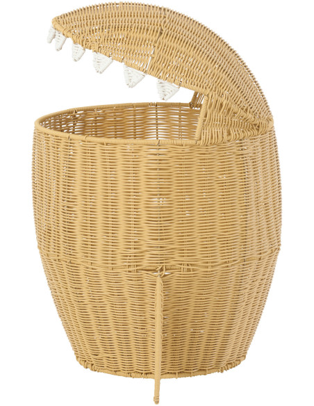 Grand Panier de rangement original Requin H 66 cm Rotin synthétique Naturel Tressé Squally 