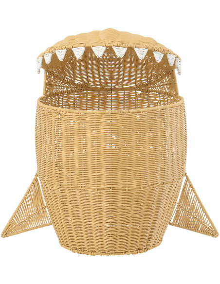 Grand Panier de rangement original Requin H 66 cm Rotin synthétique Naturel Tressé Squally 