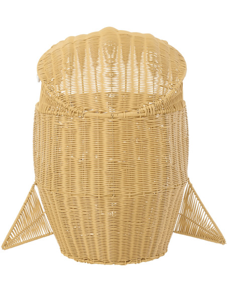 Grand Panier de rangement original Requin H 66 cm Rotin synthétique Naturel Tressé Squally 