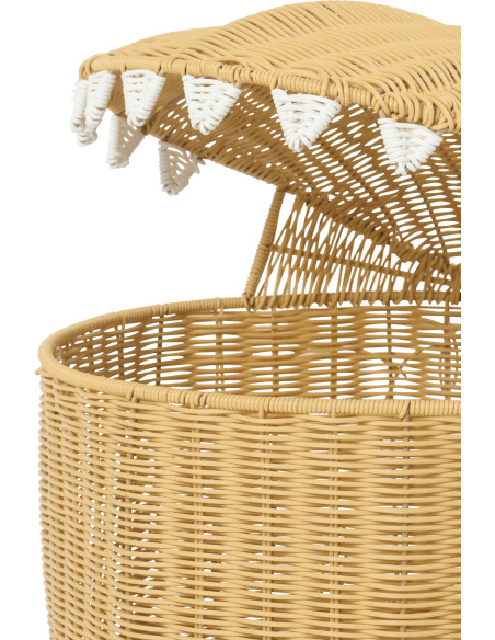 Grand Panier de rangement original Requin H 66 cm Rotin synthétique Naturel Tressé Squally 