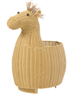 Grand Panier de rangement original Cheval Rotin synthétique Naturel Tressé Horsio 