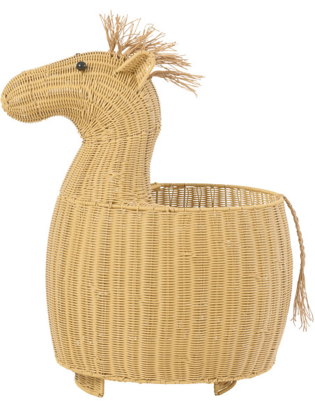 Grand Panier de rangement original Cheval Rotin synthétique Naturel Tressé Horsio 