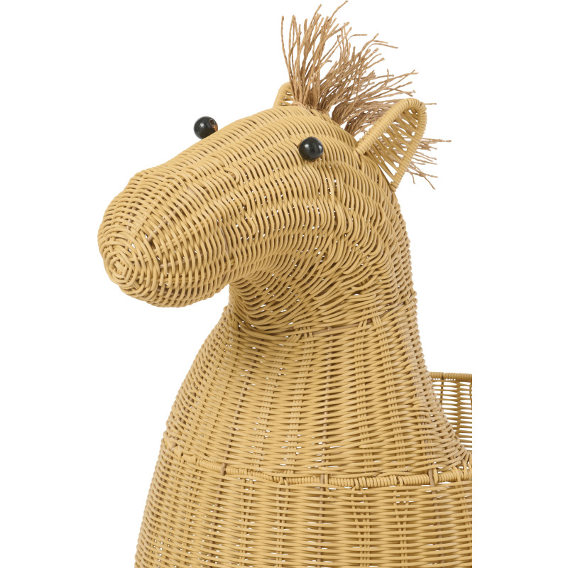 Grand Panier de rangement original Cheval Rotin synthétique Naturel Tressé Horsio 