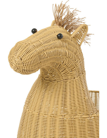 Grand Panier de rangement original Cheval Rotin synthétique Naturel Tressé Horsio 
