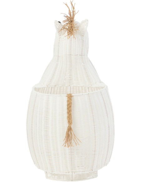 Grand Panier de rangement original Cheval Rotin synthétique Blanc Tressé Horsio 