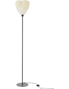 Grand Lampadaire sur pied design Fleur H 173 cm Plastique Blanc Métal Noir Tulinea 