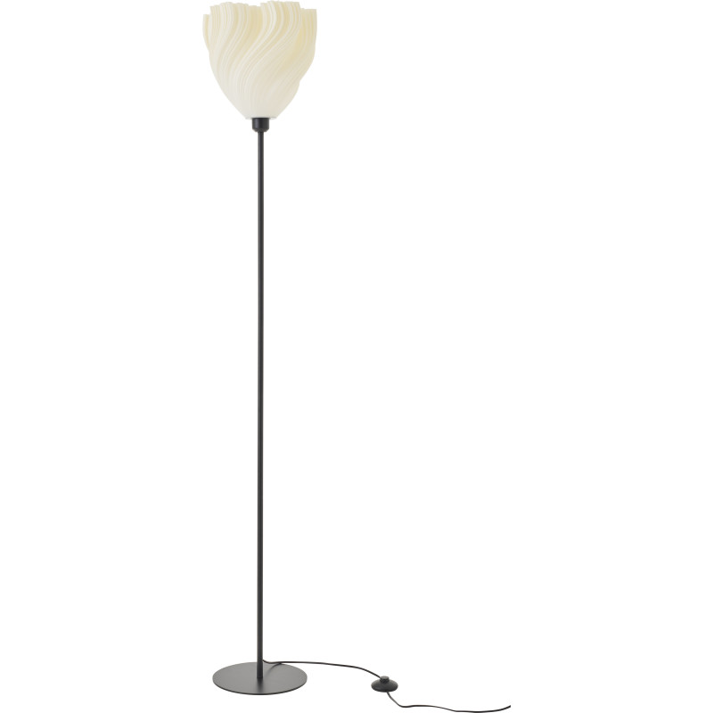 Grand Lampadaire sur pied design Fleur H 173 cm Plastique Blanc Métal Noir Tulinea 
