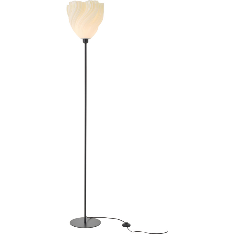 Grand Lampadaire sur pied design Fleur H 173 cm Plastique Blanc Métal Noir Tulinea 