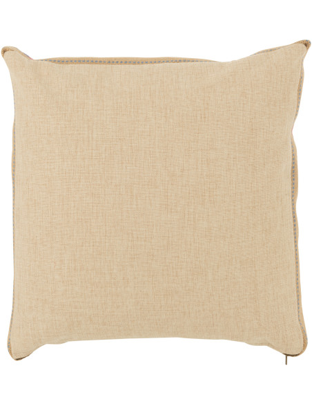 Grand Coussin original pop art Chien Carré 50x50 Lin Jute Naturel Bulldo 